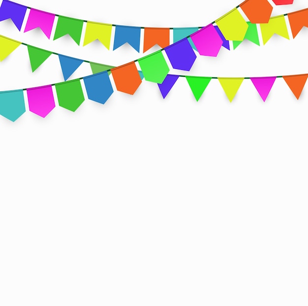 Vector bunting and garland set