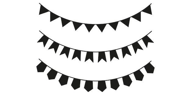 Bunting silhouet. Vector geïsoleerd op wit. Vector illustratie eps10