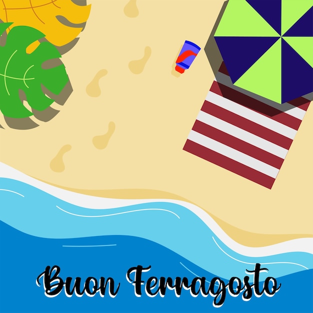 Buon Ferragosto Italian Festival Background Happy summer holiday in Italy