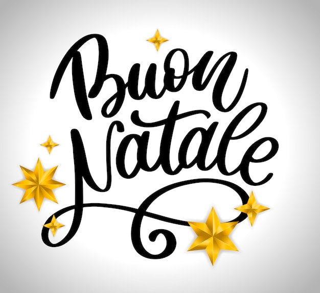 Buon natale belettering kalligrafie sjabloon