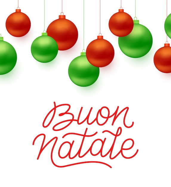 벡터 buon natale 이탈리아 메리 크리스마스 타이포그래피