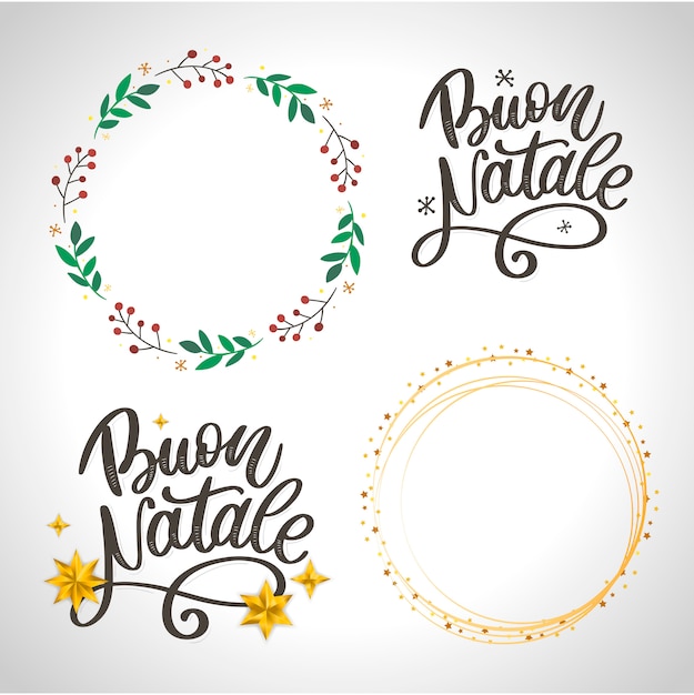 Buon natale. merry christmas calligraphy template in italian.