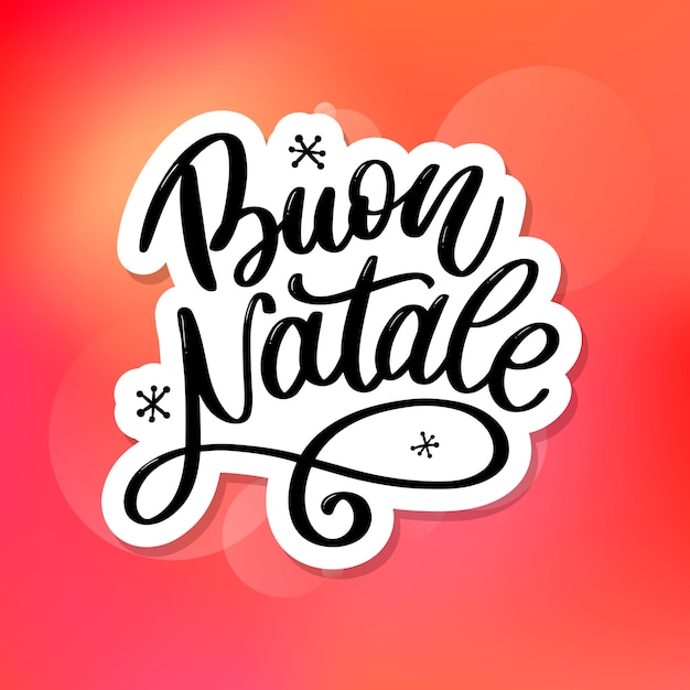 Buon natale. merry christmas kalligrafie. wenskaart zwarte typografie