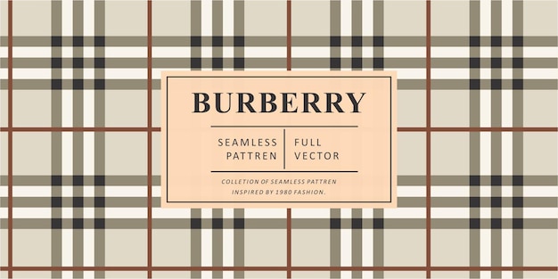 Premium Vector | Burberry fashion pattern for printing