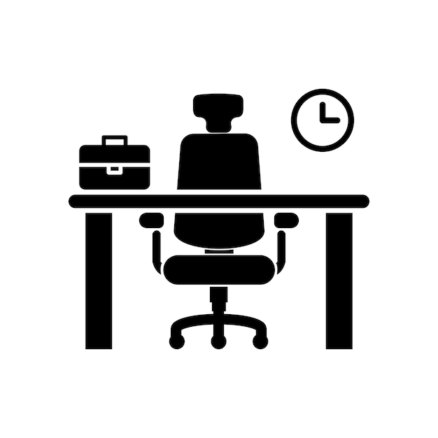 Bureau pictogram Leeg kantoor Geen baan Vector pictogram geïsoleerd op witte achtergrond