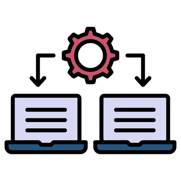 Bureaublad Scherm Delen Vector Intranet Afbeelding Gedeelde bronnen Concept RDP Access Sign Cloud comput