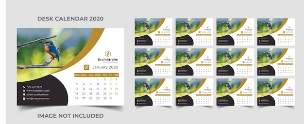 Bureaukalender 2020-sjabloon