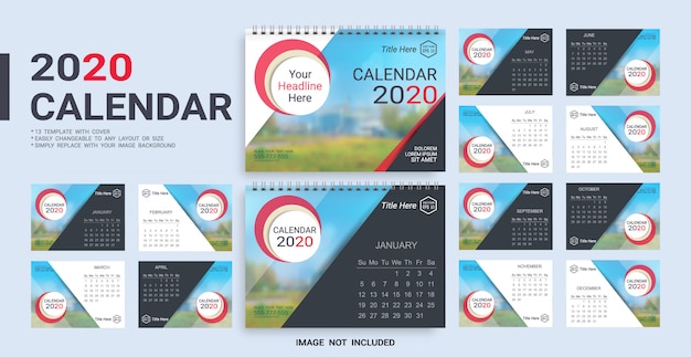 Bureaukalender 2020-sjabloon