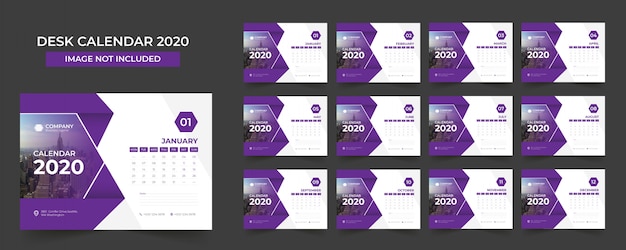 Vector bureaukalender 2020