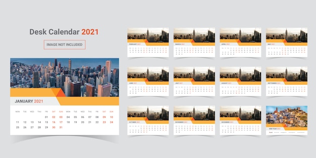 Bureaukalender 2021 sjabloon