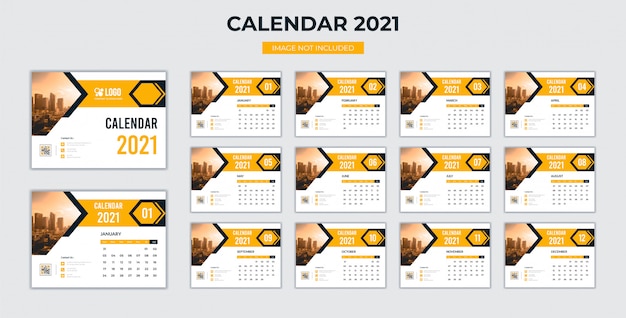 Vector bureaukalender 2021