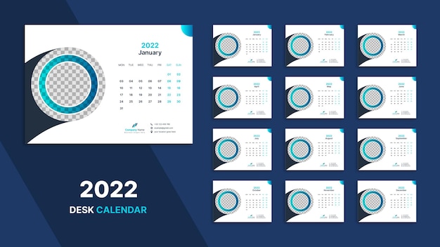 Bureaukalender 2022 sjabloonontwerp