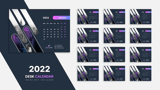 Bureaukalender 2022 sjabloonontwerp