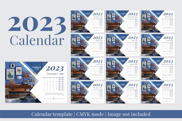 Bureaukalender 2023 ontwerpsjabloon