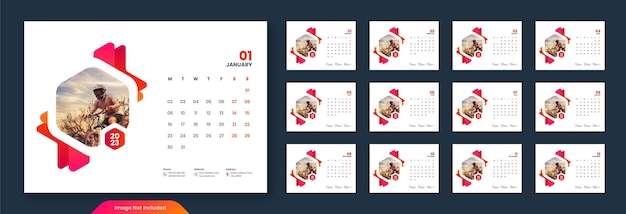 Bureaukalender 2023 sjabloonontwerp