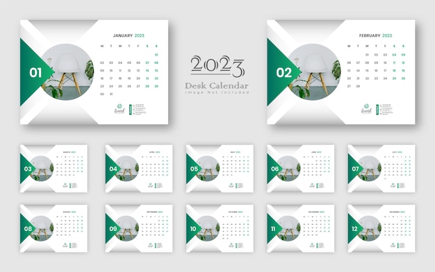 Bureaukalender 2023 sjabloonontwerp