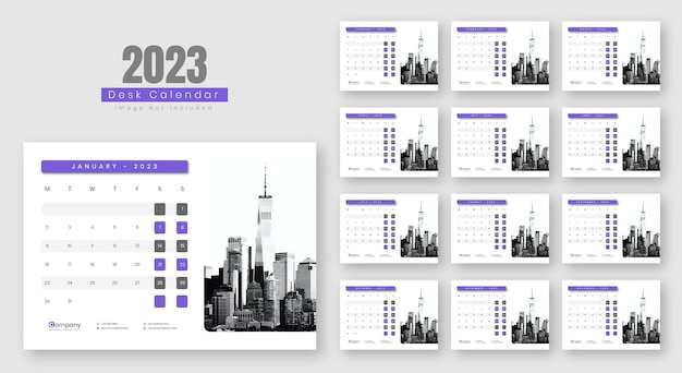 Bureaukalender 2023 sjabloonontwerp