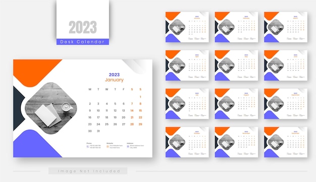 Bureaukalender 2023 sjabloonontwerp