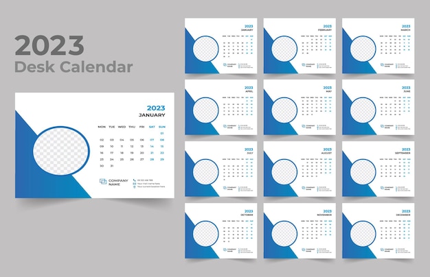 Bureaukalender 2023 sjabloonontwerp