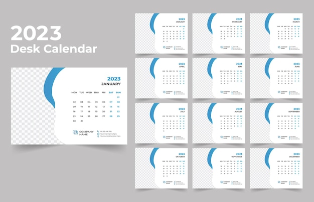 Bureaukalender 2023 sjabloonontwerp