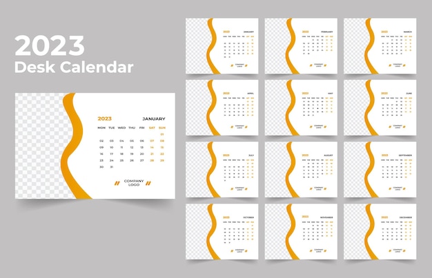 Bureaukalender 2023 sjabloonontwerp