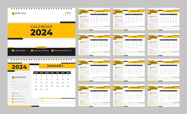 Bureaukalender 2024 sjabloon