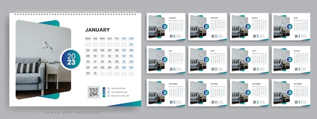 Bureaukalender sjabloon 2023