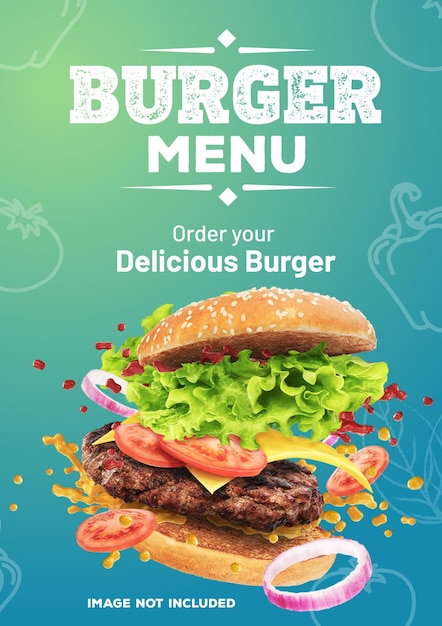 Vettore banner verticale per hamburger a4