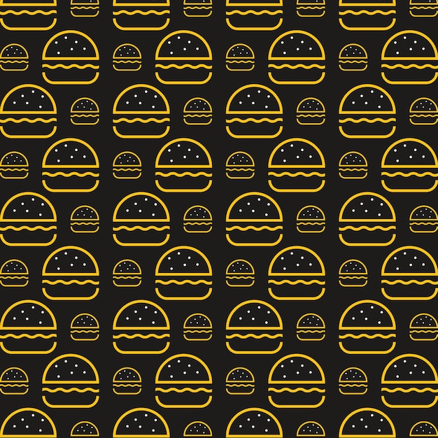 Vector burger abstract pattern design seamless vector illustration background