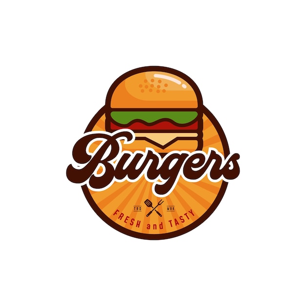 Burger Badge Logo Desain Inspiration