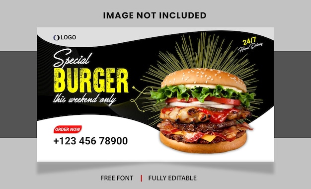 Vector burger banner design for vector