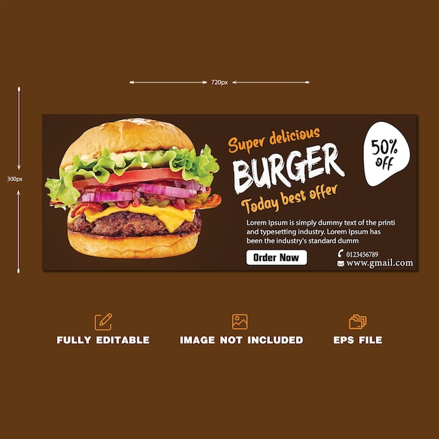 Vector burger banner design