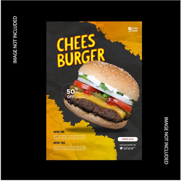 Vettore modello di banner di hamburger