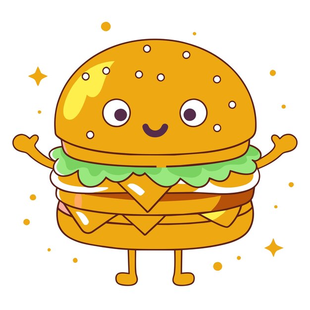 Vettore illustrazione di cartoni animati di hamburger