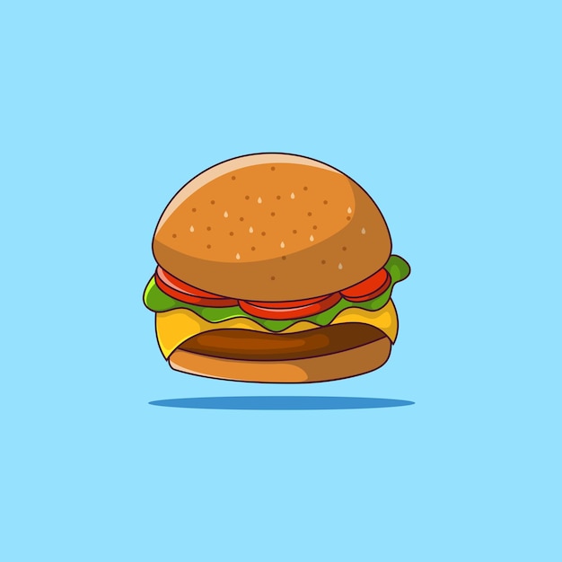Illustrazione di vettore del fumetto dell'hamburger