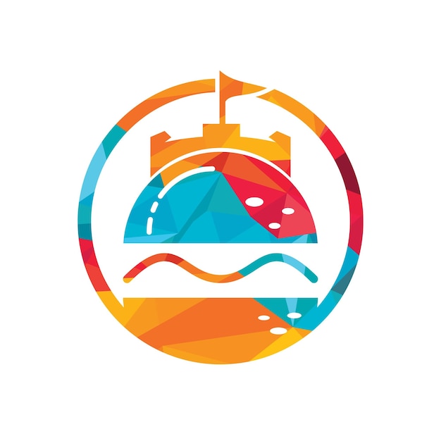 バーガー城のベクトルのロゴのデザイン
