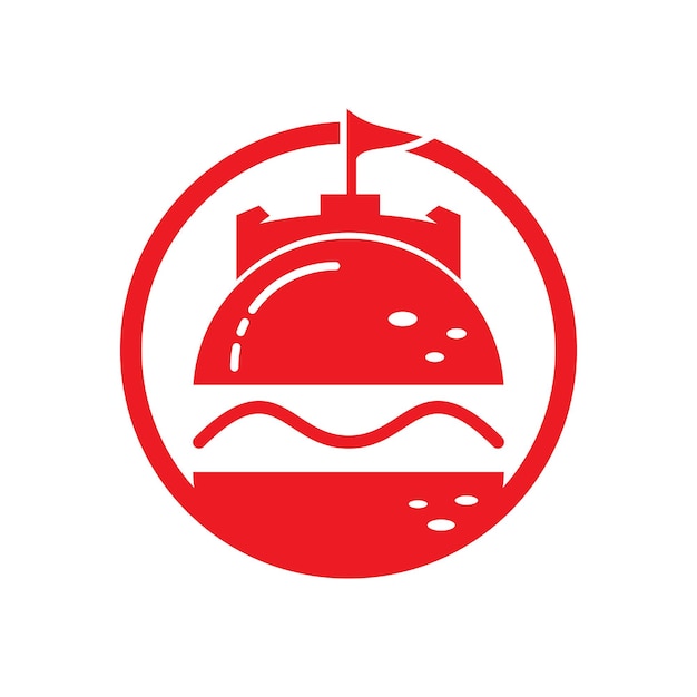 Burger castle vector logo design