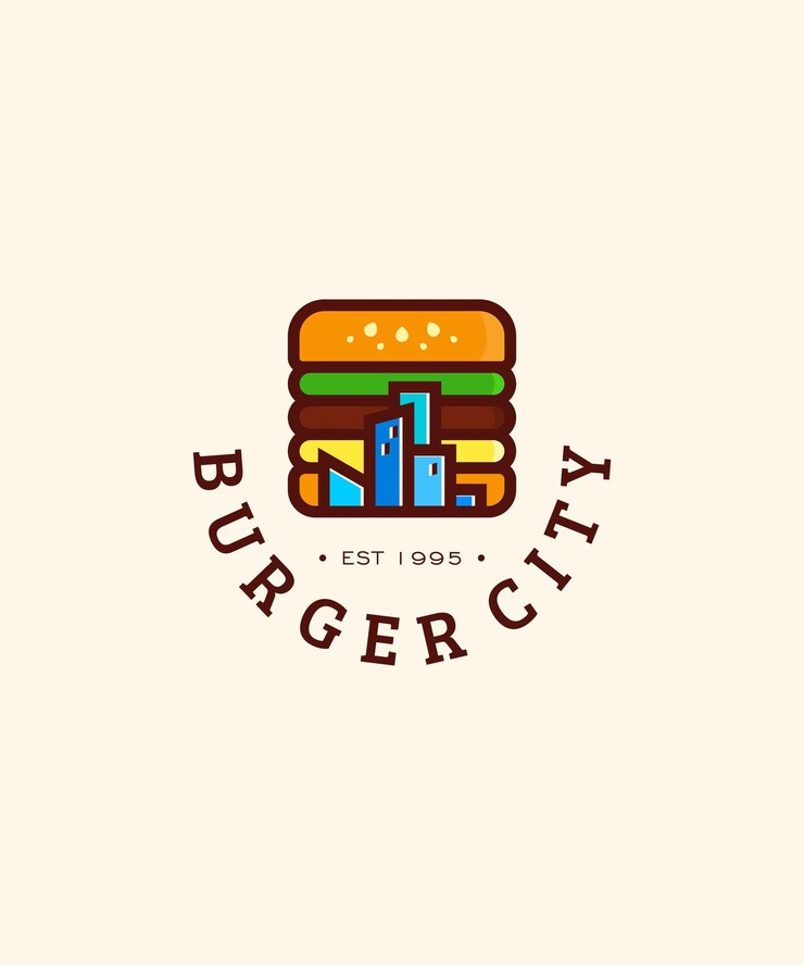 burger city. modern and simple burger city logo