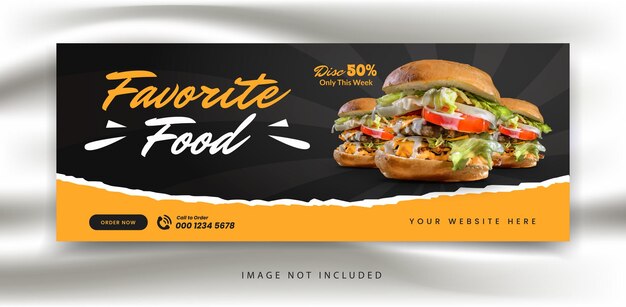 Burger culinary food and restaurant facebook cover banner template