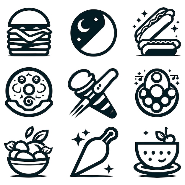 Burger en Fast Food Icon Vector Collectie