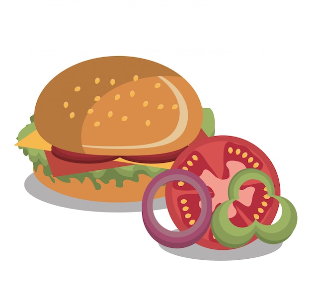 burger fast food design isolated