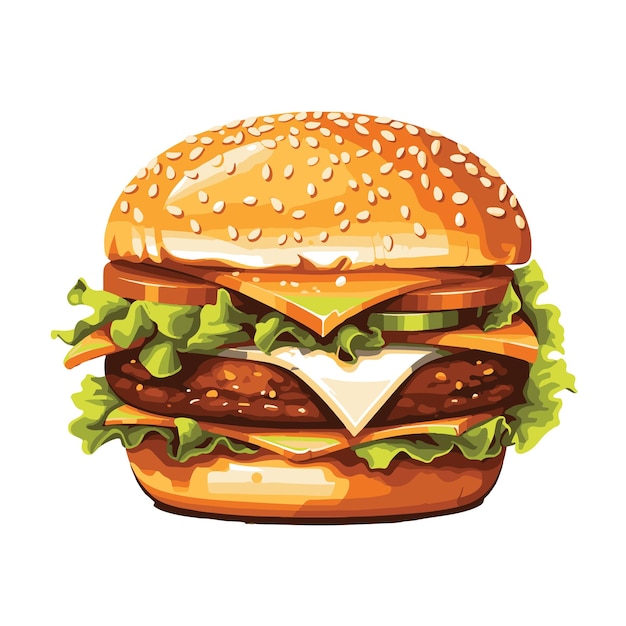 Burger fast food hand drawn sketch vector illustration design