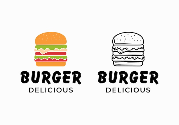Шаблон дизайна логотипа бургер быстрого питания