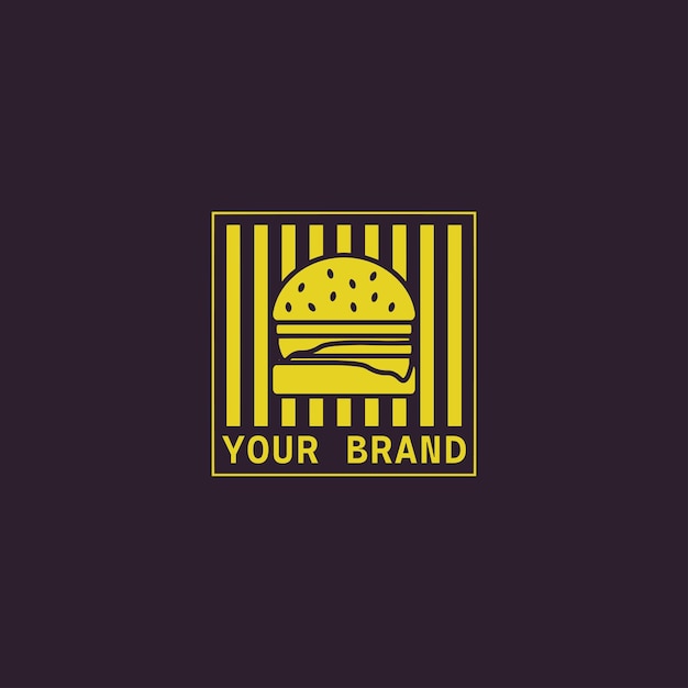 burger fastfood simple logo design