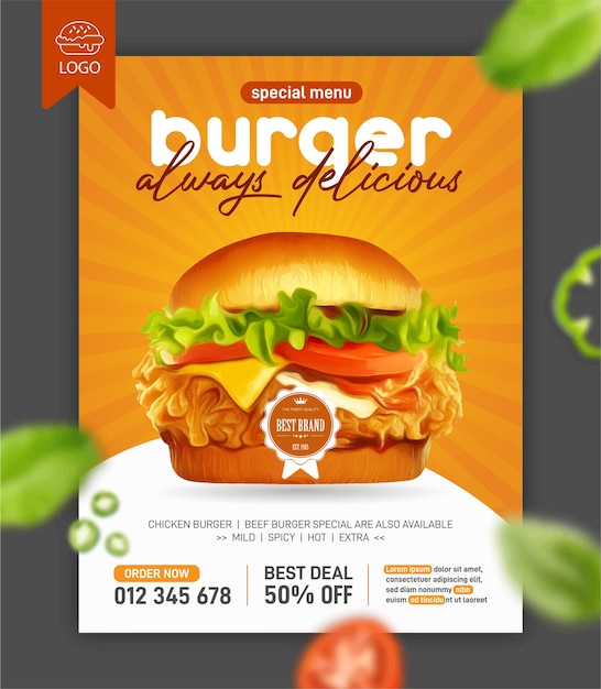 Burger favorite food poster