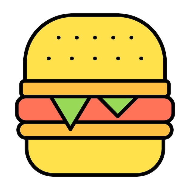 Burger Flat Illustration