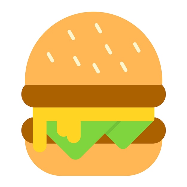 Burger Flat Illustration