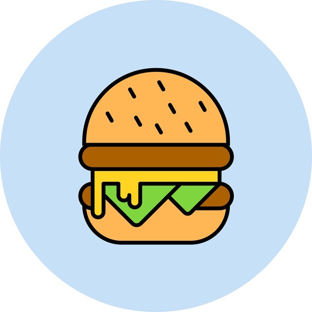 Burger Flat Illustration