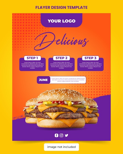 Burger flayer template design