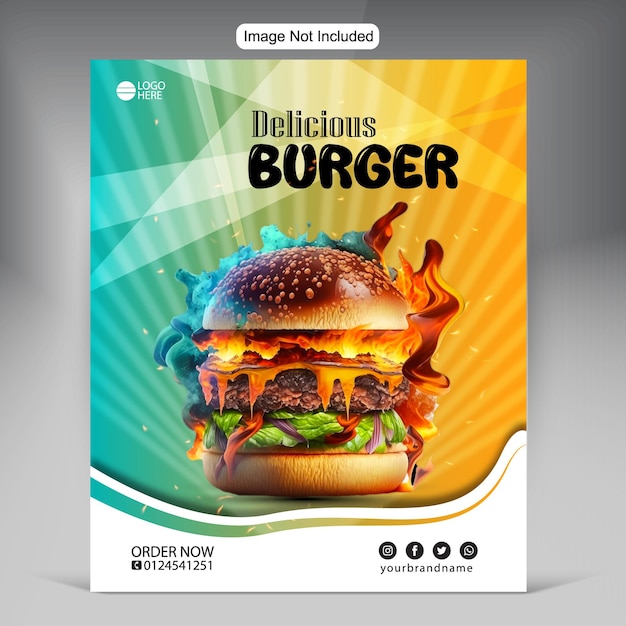 Burger flyer design template